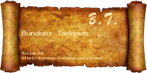 Bundusz Taddeus névjegykártya
